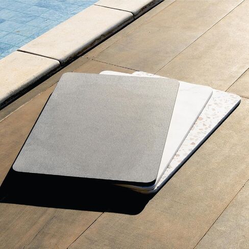 Lyor Stone Bath Mat Diatomaceous Earth – Quick Dry Bathroom Shower Mat, Absorbent Non Slip Diatomite Bath Mat, Water Absorbing Stone Mat for Bathroom Floor, Kitchen (White Marble Effect, 23.6x15.4) in Saudi Arabia