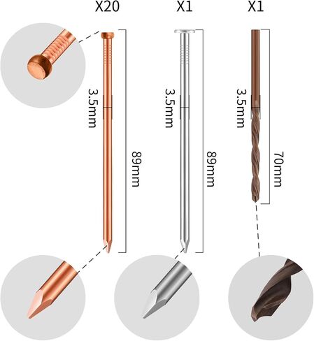 15 Pcs Hidden Head Copper Nails for Killing Trees, Stumps & Roots - 3.5 Inch Long Come with Steel Nails Drill Nails Enabling the Copper Nails to Drive Into the Stump Without Bending in Kuwait