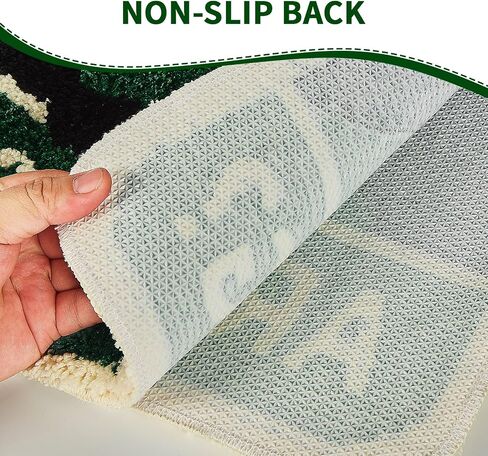 Cute Cat Bath Mat, Non Slip Funny Rug, Soft Absorbent Kitchen Carpet Machine Washable, Animal Patterns Green Rug for Shower Sink Bathtub Room Decor, 32 x 20 Inch in Saudi Arabia