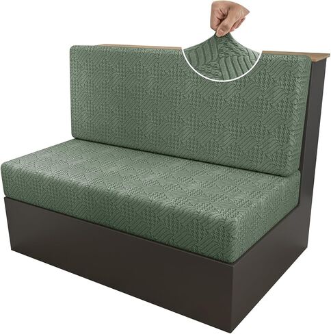 vctops Jacquard RV Dinette Cushion Covers Washable, Anti-Slip Soft Stretch Camper Cushion Slipcovers for Travel Trailer Couch RV Booth Seat, 1 Backrest Cover and 1 Bench Cover, Orange in Kuwait