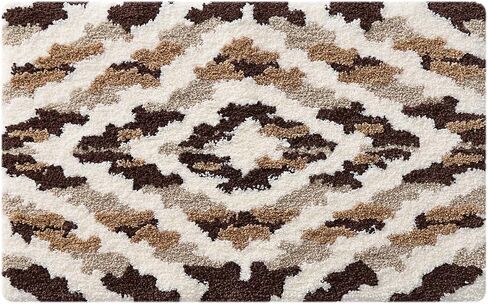 LUMI Bathroom Rugs, Soft Absorbent Bath Mat for Modern Home Decor, Non-Slip Quick-Dry Bath Rug, Machine Washable Floor Mat for Shower and Tub, Entryway, 16"x24", Brown in Saudi Arabia
