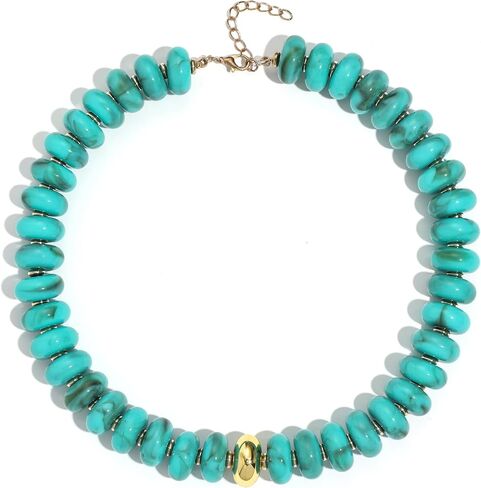 Chunky Colorful Beaded Necklace for Women Bubble Resin Beads Choker Necklaces Boho Statement Necklace Summer Beach Vacation Jewelry Gifts for Vacation in Saudi Arabia