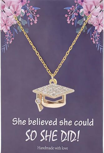 Dainty Graduation Cap Necklace for Her,Personalized Graduation Gift for Her,Graduation Necklace with Graduation Card for High School/College/8th Grade/Masters Degree/Nurse/5th Grade,Class of 2026 in Saudi Arabia