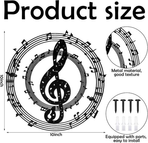 Metal Music Notes Wall Decor Musical Notes Wall Art Sign Vintage Treble Clef Hanging Decorations for Music Studio Piano Rooms Studios Home Musicians Gift in Saudi Arabia