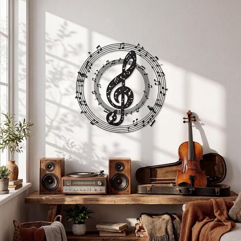 Metal Music Notes Wall Decor Musical Notes Wall Art Sign Vintage Treble Clef Hanging Decorations for Music Studio Piano Rooms Studios Home Musicians Gift in Saudi Arabia