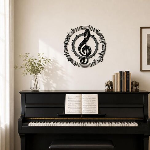 Metal Music Notes Wall Decor Musical Notes Wall Art Sign Vintage Treble Clef Hanging Decorations for Music Studio Piano Rooms Studios Home Musicians Gift in Saudi Arabia