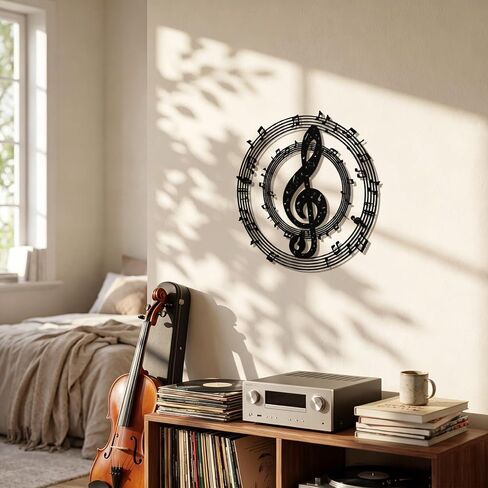 Metal Music Notes Wall Decor Musical Notes Wall Art Sign Vintage Treble Clef Hanging Decorations for Music Studio Piano Rooms Studios Home Musicians Gift in Saudi Arabia