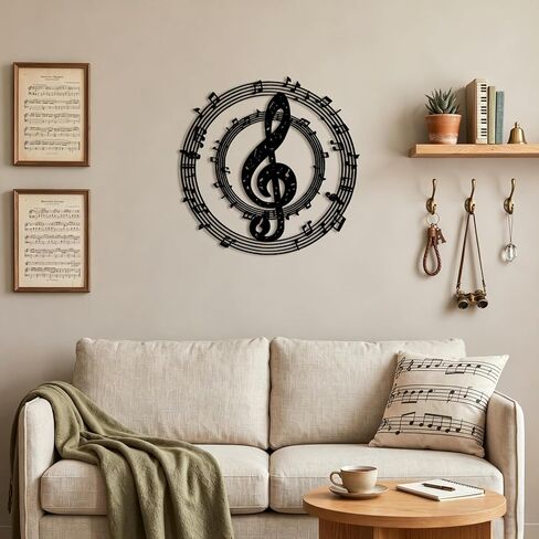 Metal Music Notes Wall Decor Musical Notes Wall Art Sign Vintage Treble Clef Hanging Decorations for Music Studio Piano Rooms Studios Home Musicians Gift in Saudi Arabia