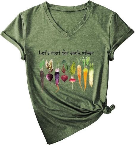 Let's Root for Each Other Shirt Gardening T Shirts for Women Plant Lover Short Sleeve Tops Gardener Tshirt in Saudi Arabia