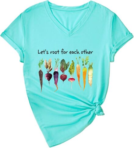 Let's Root for Each Other Shirt Gardening T Shirts for Women Plant Lover Short Sleeve Tops Gardener Tshirt in Saudi Arabia