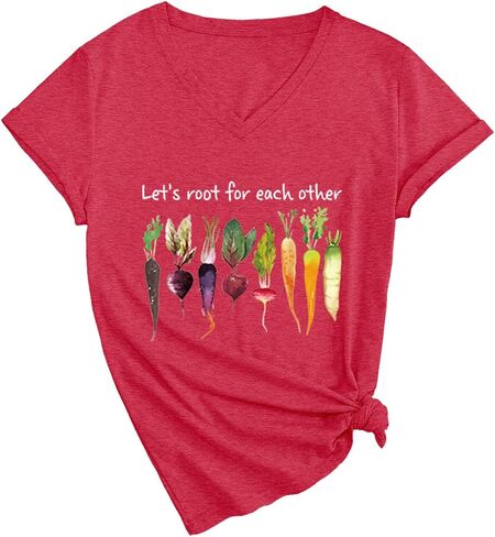 Let's Root for Each Other Shirt Gardening T Shirts for Women Plant Lover Short Sleeve Tops Gardener Tshirt in Saudi Arabia