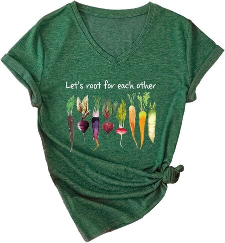 Let's Root for Each Other Shirt Gardening T Shirts for Women Plant Lover Short Sleeve Tops Gardener Tshirt in Saudi Arabia