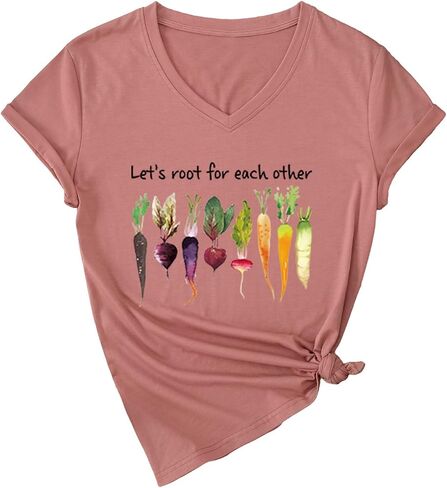 Let's Root for Each Other Shirt Gardening T Shirts for Women Plant Lover Short Sleeve Tops Gardener Tshirt in Saudi Arabia