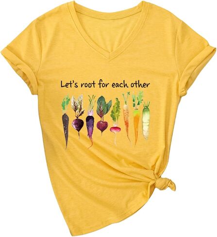 Let's Root for Each Other Shirt Gardening T Shirts for Women Plant Lover Short Sleeve Tops Gardener Tshirt in Saudi Arabia