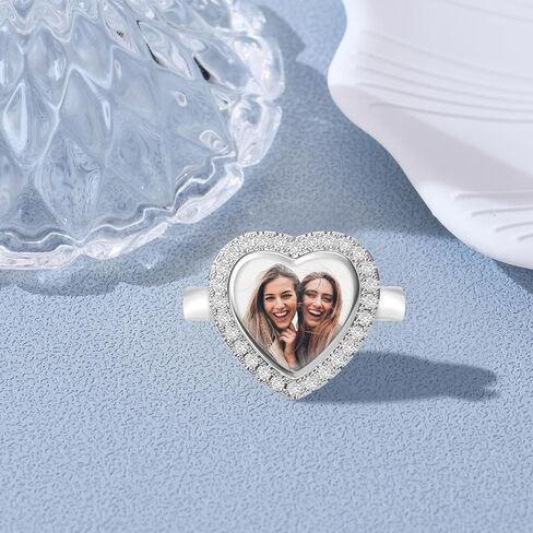Personalized Photo Rings Custom Picture Signet Ring Memorial Jewelry Gift for Women Grandma Mom Ring Promise Ring Anniversary Relationship Ring Vintage Jewelry in Kuwait