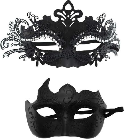 Couples Masquerade Mask Set for Men Women, Venetian Ball Party Masks, Costume Face Mask for Halloween, Mardi Gras in Saudi Arabia