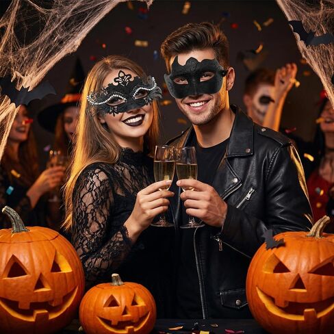 Couples Masquerade Mask Set for Men Women, Venetian Ball Party Masks, Costume Face Mask for Halloween, Mardi Gras in Saudi Arabia