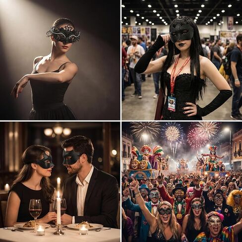 Couples Masquerade Mask Set for Men Women, Venetian Ball Party Masks, Costume Face Mask for Halloween, Mardi Gras in Saudi Arabia