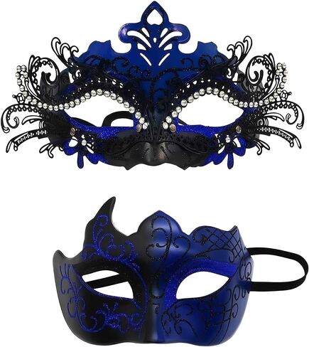 Couples Masquerade Mask Set for Men Women, Venetian Ball Party Masks, Costume Face Mask for Halloween, Mardi Gras in Saudi Arabia