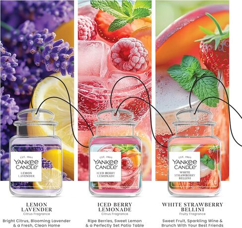 مجموعة متنوعة من Yankee Candle، Car Jar® Ultimate (3 قطع) مع ما يصل إلى 30 يومًا من العطر المستمر لكل منها in Kuwait
