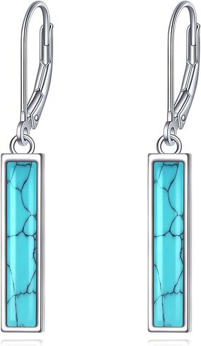 CRMAD Abalone Shell Bar Earrings for Women Sterling Silver Leverback Earrings Abalone Jewelry Gift in Kuwait