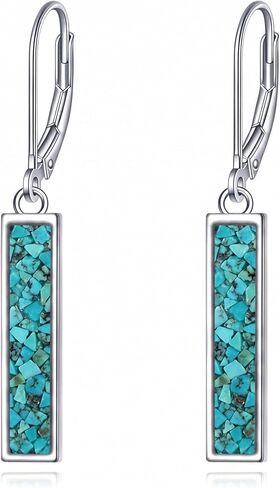 CRMAD Abalone Shell Bar Earrings for Women Sterling Silver Leverback Earrings Abalone Jewelry Gift in Kuwait