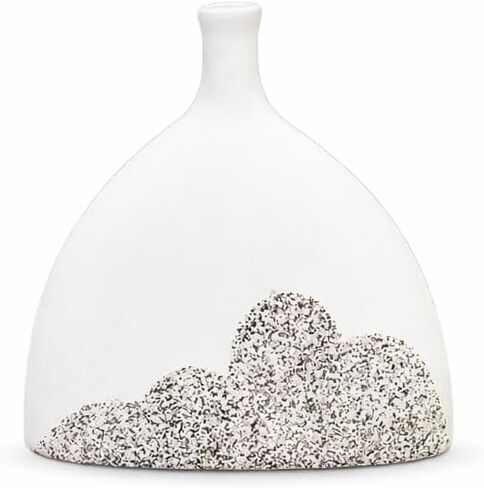 White Ceramic Vase, Small Textured Vase for Home Decor in Kuwait