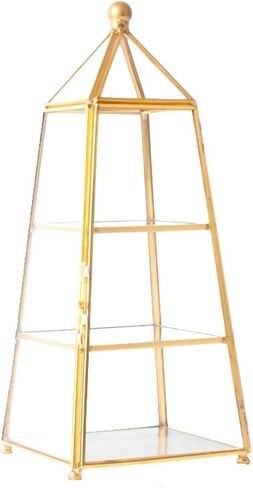Glass Rectangular Pyramid Jewelry Holder Clear Jewelry Trinket Box Display Holder Storage Organizer For Women Girl Gift Decorative Tower Boxes in Kuwait
