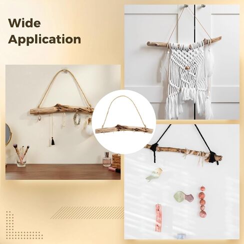 2 Pcs Natural Driftwood Wall Jewelry Organizer, Unique Driftwood Decor Hanger with 5 Metal Hooks, Boho Wall Mounted Key Rack in Saudi Arabia
