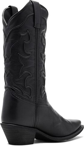 Laredo Womens Reva Snip Toe Pull On Casual Boots منتصف الساق وكعب منخفض 1-2 بوصة - أسود in Kuwait