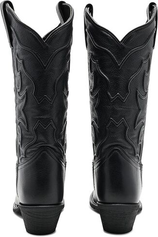 Laredo Womens Reva Snip Toe Pull On Casual Boots منتصف الساق وكعب منخفض 1-2 بوصة - أسود in Kuwait
