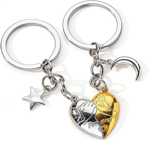 Couple Keychain For Women, For Ever Heart Moon Star Pinky Promise Magnetic Attraction Couples Gift Accessories in Saudi Arabia