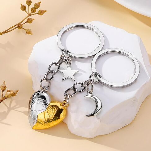 Couple Keychain For Women, For Ever Heart Moon Star Pinky Promise Magnetic Attraction Couples Gift Accessories in Saudi Arabia