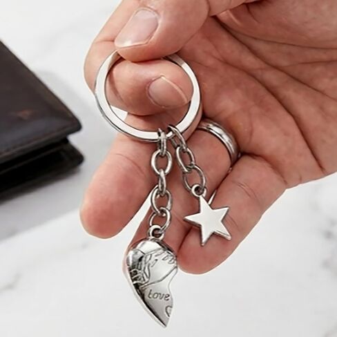 Couple Keychain For Women, For Ever Heart Moon Star Pinky Promise Magnetic Attraction Couples Gift Accessories in Saudi Arabia