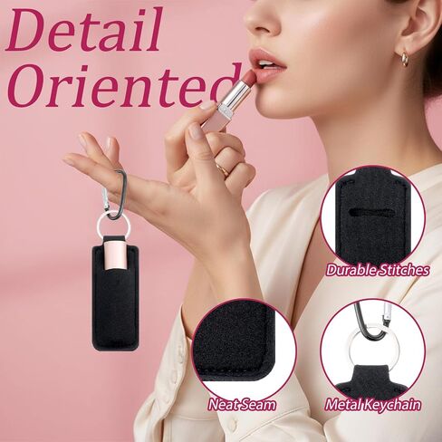 3 Pcs Chap stick Holder Keychain Cute Lip Balm Case Key Chains with Clip Small Chap-stick Holder Keychain Elastic Lip Balm Key Chains for Women Travel Chap sticks Lipgloss in Saudi Arabia