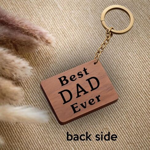 Drive Safe Dad Keychain – Wooden Engraved Gift for Dad from Son Daughter, Best Dad Ever, I Love You Dad Keyring, Birthday Christmas Fathers Day Gift for Father in Saudi Arabia