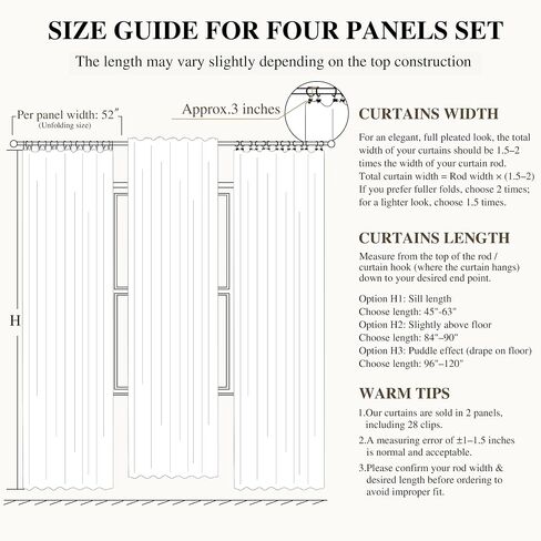 Linen Hook Belt Curtains 96 Inch Long 2 Panels for Bedroom Living Room Natural Cream Ivory Semi Sheer Light Filtering Window Curtain Neutral Farmhouse Boho Back Tab floor to Ceiling Drapes 8ft W52xL96 in Saudi Arabia
