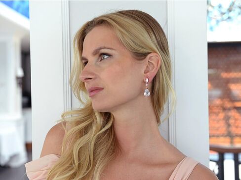 Mariell Rose Gold CZ Crystal Teardrop Dangle Bridal Earring for Wedding, Bridesmaid, Prom Jewelry Gift in Kuwait