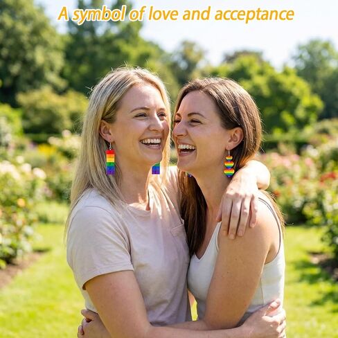 Pride Earrings, LGBTQ Rainbow Earrings for Women with Four Colorful Designs, Ideal for Pride Celebrations and LGBTQ Events, Dangle Earrings Pride Day Accessories Gifts in Saudi Arabia