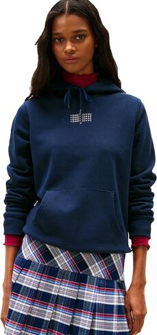 Tommy Jeans Women's Medium Weight Hoodie With Stacked Printed Logo Detail in Saudi Arabia
