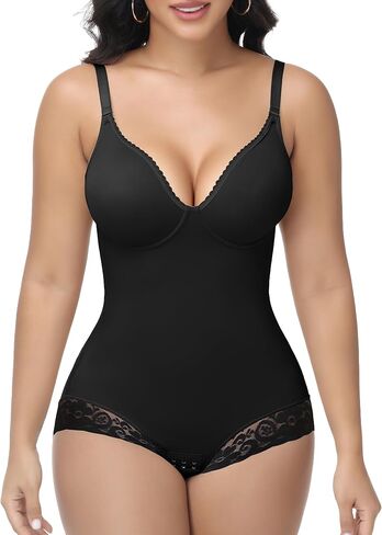 SHAPESHE Backless Shapewear for Women Seamless Tummy Control Bodysuit Underwire V Neck Low Back Faja Body Shaper in Kuwait