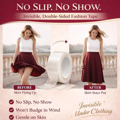 Fashion Tape for Clothes, Double Sided Body Tape, Dress Tape for Women, Clothing Tape, Bra Tape Strong Hold Invisible Fabric Tape for Skin & Clothes in Kuwait