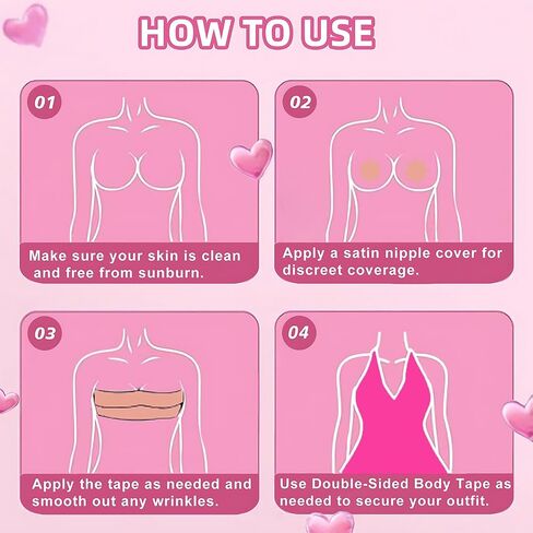 Boob Tape for Women, Invisible Breast Lift Body Tape with Push Up Support, Breathable & Comfortable, for Strapless & Backless Dresses, Deep V Tops, Beige in Saudi Arabia
