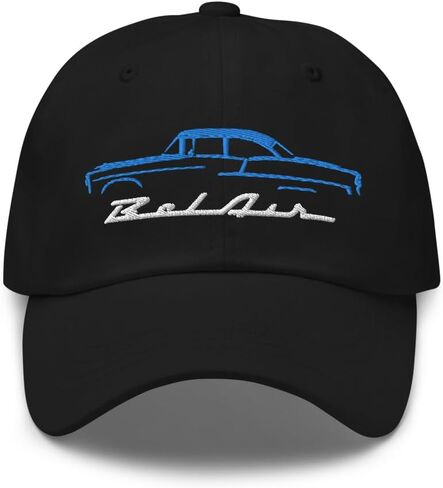 1955 Chevy Bel Air Silhouette Blue Antique Car Dad hat in Saudi Arabia