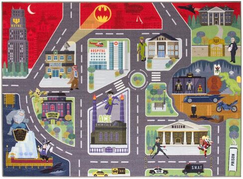 DC Comics Batman's Gotham City Adventure Road Play Rug 8x10 | Kids Interactive Toy Car Play Mat Carpet for Toddler Classroom, Playroom & Baby Nursery in Saudi Arabia