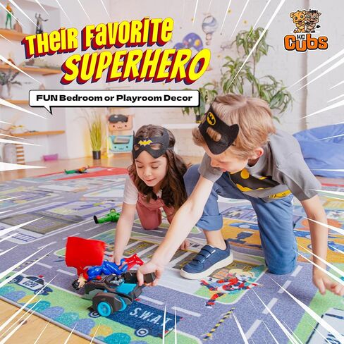DC Comics Batman's Gotham City Adventure Road Play Rug 8x10 | Kids Interactive Toy Car Play Mat Carpet for Toddler Classroom, Playroom & Baby Nursery in Saudi Arabia