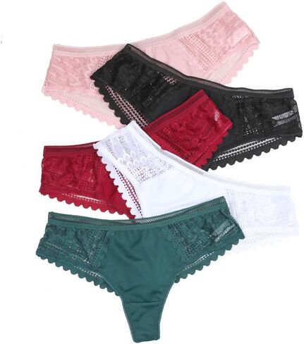 Women's Lace Bikini Panties, Low Rise Comfortable Underwear Sexy Cheeky Panties Green in Kuwait