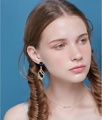 14k Gold Sparkly Crystal Square Octagon Dangle Drop Earrings Long Glitter Rhinestone Geometry Stud Earrings For Women in Kuwait