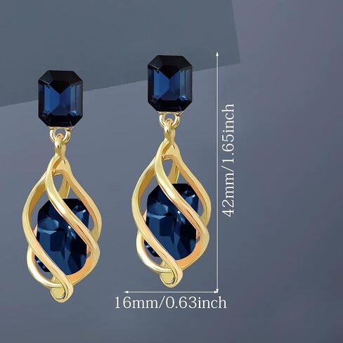 14k Gold Sparkly Crystal Square Octagon Dangle Drop Earrings Long Glitter Rhinestone Geometry Stud Earrings For Women in Kuwait
