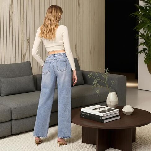 Rhinestone Cargo Jeans for Women Denim Cargo Pants Women's High Waisted Baggy Ripped Jeans for Women Stretchy Denim Pants in Saudi Arabia